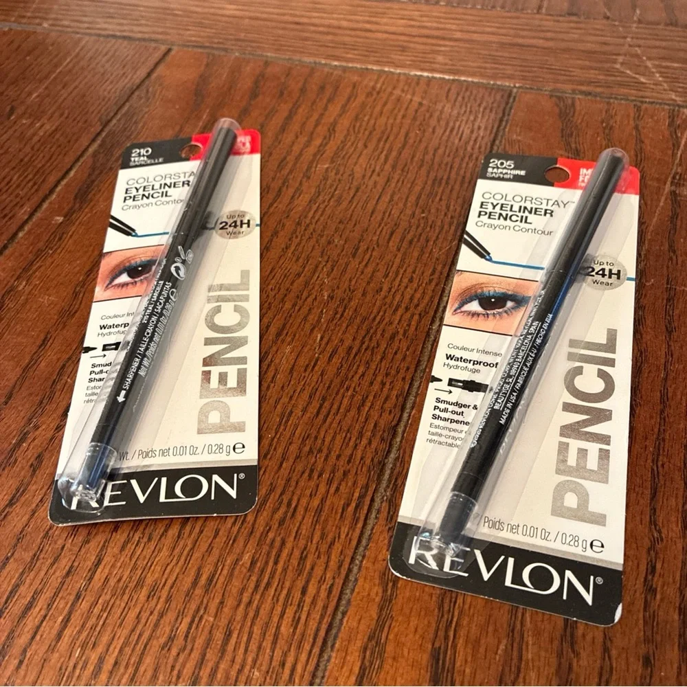 Revlon Colorstay Eyeliner Pencil 205 Sapphire, 210 Teal, Waterproof 24 Hour-2